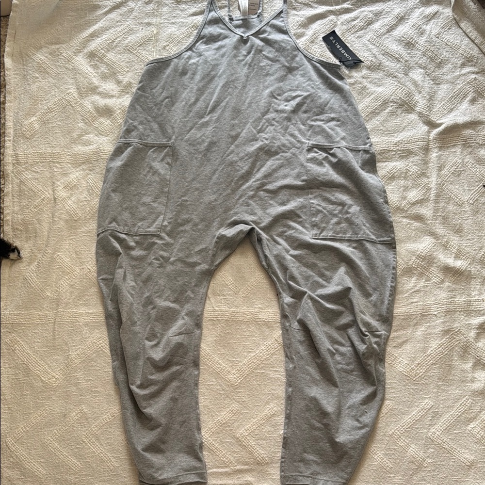 Gray Relaxed-Fit Jumpsuit